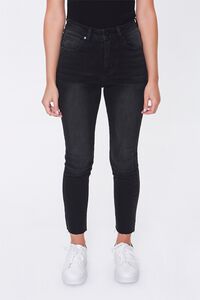 WASHED BLACK Petite High-Rise Mom Jeans, image 1