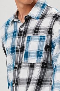 DARK BLUE/BLACK Reworked Plaid Button-Front Shirt, image 5