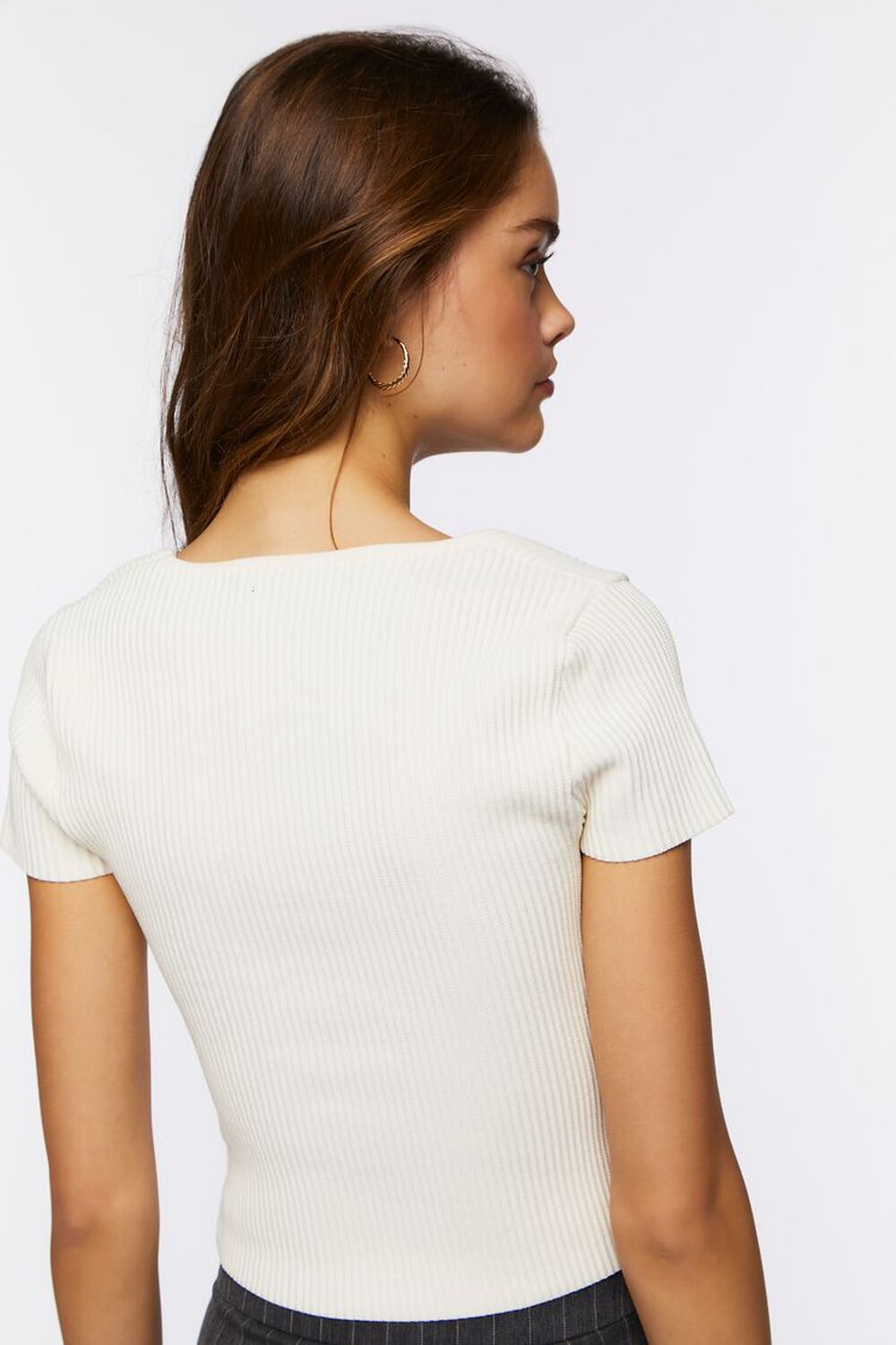 Ribbed Sweater-Knit Top, image 3