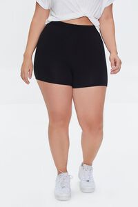 BLACK Plus Size Basic Organically Grown Cotton Hot Shorts, image 2