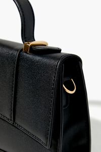 BLACK Faux Leather Crossbody Bag, image 4