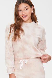 TAUPE/MULTI Ribbed Tie-Dye Pullover, image 1