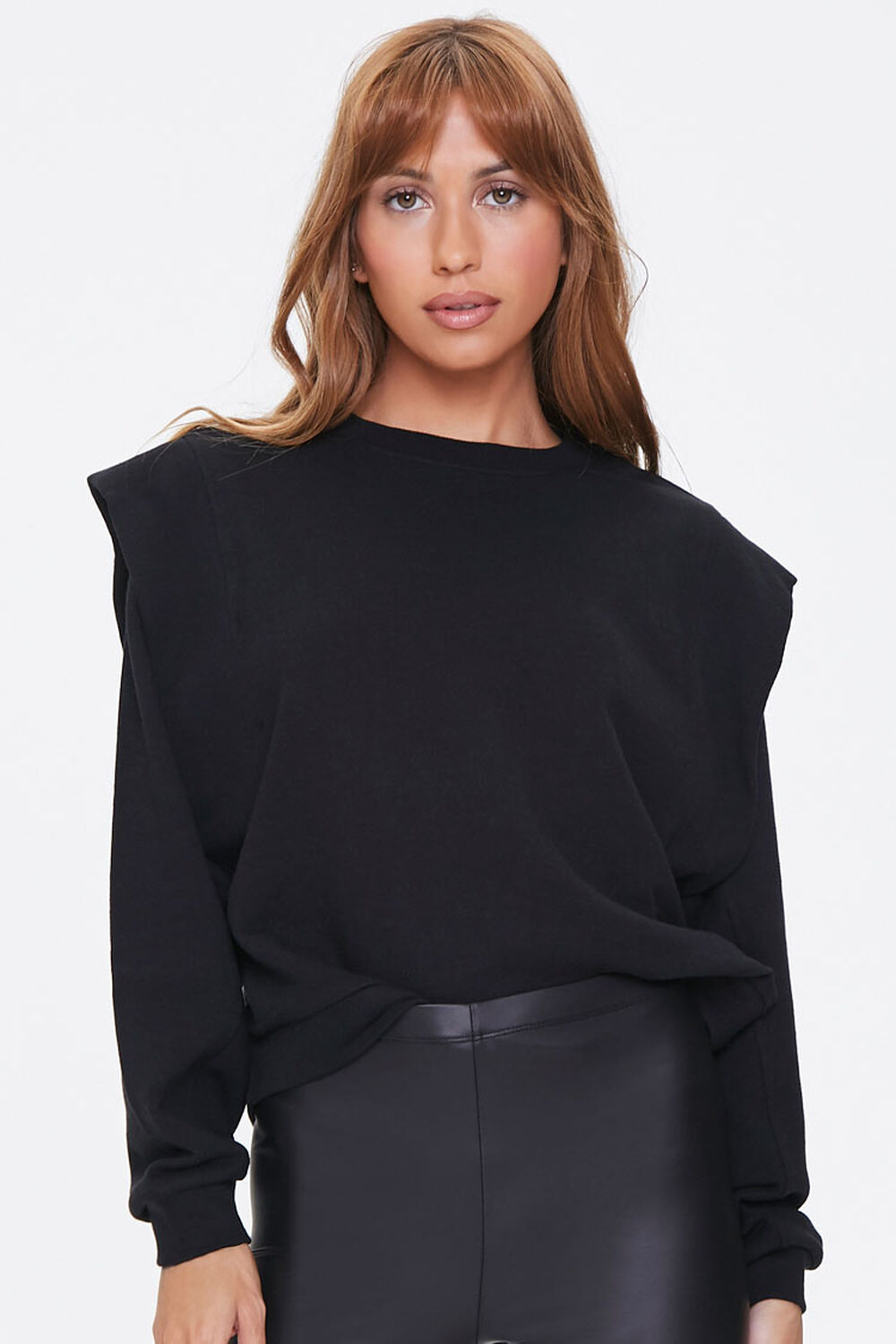 BLACK French Terry Layered Pullover, image 1