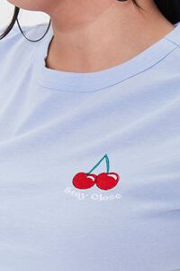 BLUE/MULTI Plus Size Cherry Graphic Cropped Tee, image 5