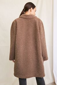 TAUPE Faux Shearling Open-Front Coat, image 3
