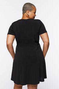 BLACK Plus Size Tie-Waist Mini Dress, image 3