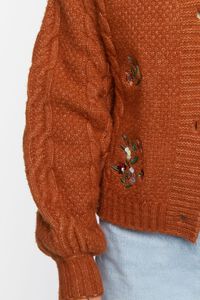 RUST/MULTI Floral Embroidered Cardigan Sweater, image 6