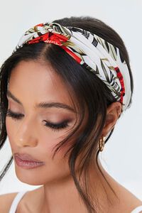 CREAM/MULTI Tropical Floral Twisted Headwrap, image 3