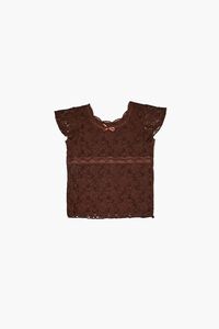TURKISH COFFEE Girls Lace Butterfly Sleeve Top (Kids), image 1