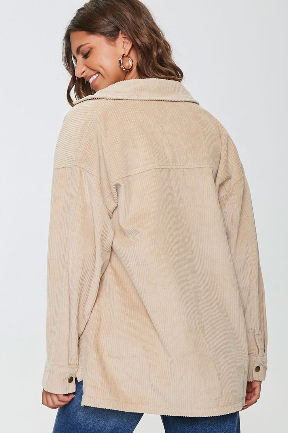 TAUPE Corduroy Snap-Button Jacket, image 3