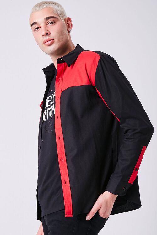 BLACK/RED Classic Colorblock Shirt, image 1