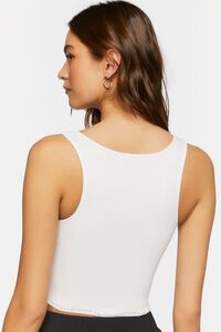 WHITE/SILVER Studded Cross Cropped Tank Top, image 3