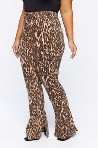 BROWN/MULTI Plus Size Leopard Print Bootcut Jeans, image 3