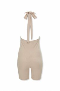 TAUPE Ribbed Plunging Romper, image 3