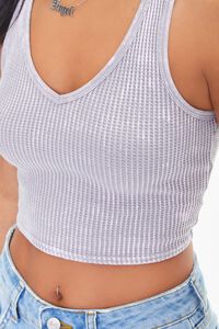 SILVER Waffle Knit Cropped Tank Top, image 5