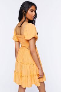 ORANGE Cutout Puff-Sleeve Mini Dress, image 3