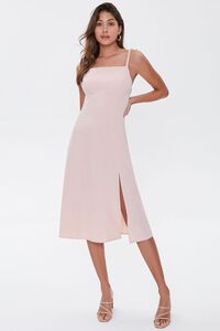 BLUSH Side-Slit Cutout Cami Midi Dress, image 4