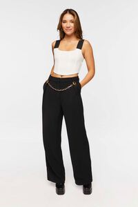 BLACK Toggle Chain High-Rise Trousers, image 1