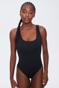 BLACK Scoop-Neck Cheeky Bodysuit, image 5