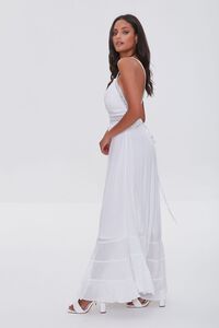 WHITE Crochet-Trim Lace-Up Maxi Dress, image 2