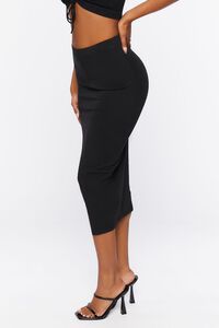 BLACK Asymmetrical Midi Skirt, image 3