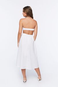 WHITE Poplin Cutout Fit & Flare Midi Dress, image 3