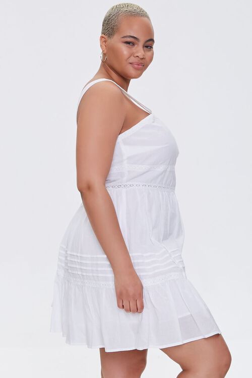 WHITE Plus Size Fit & Flare Mini Dress, image 2