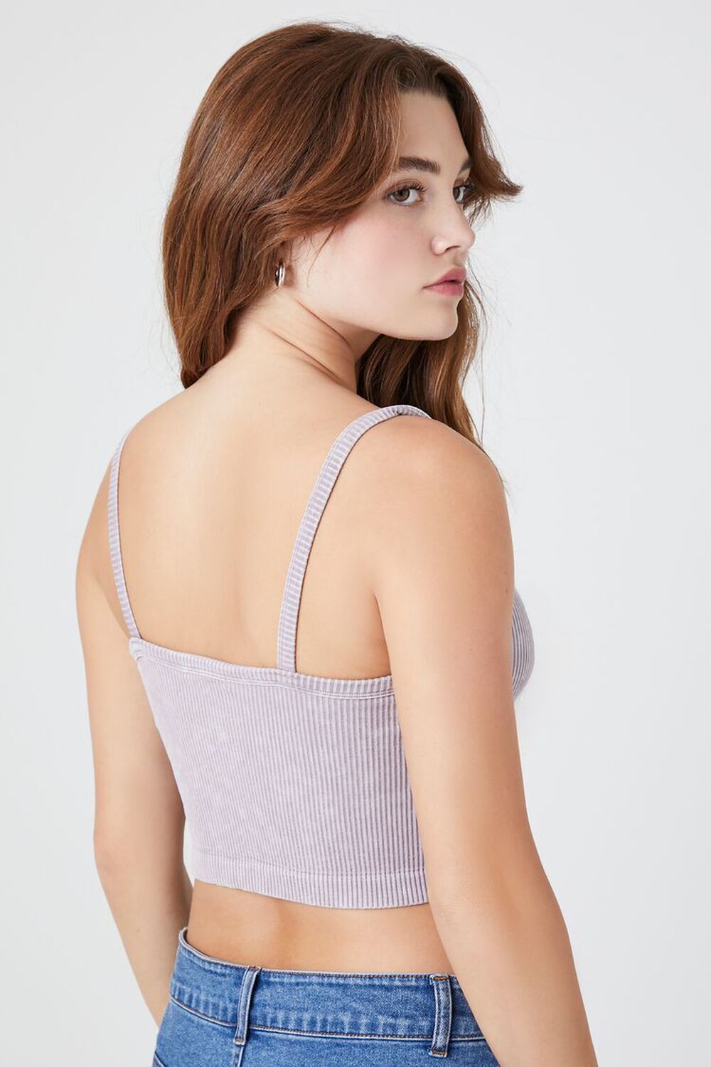 PURPLE Seamless Mineral Wash Cropped Cami, image 3