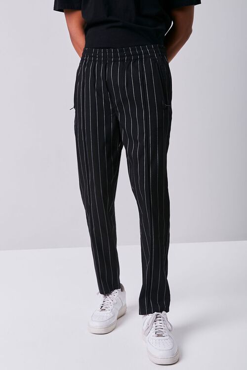 BLACK/WHITE Pinstriped Slim-Fit Pants, image 2