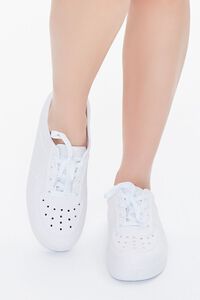 WHITE Perforated Low-Top Sneakers, image 4