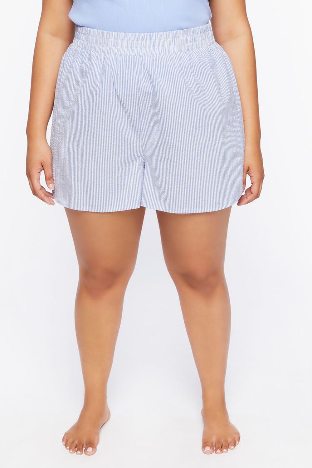 Plus Size Pinstriped Shorts, image 2
