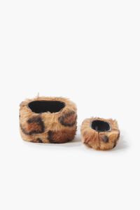 Leopard Faux Fur Earbuds Case, image 2