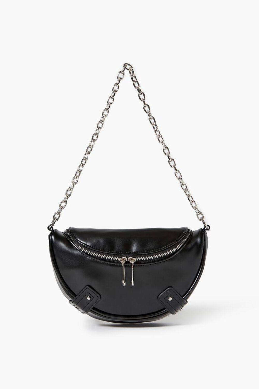Patent leather bag with chain