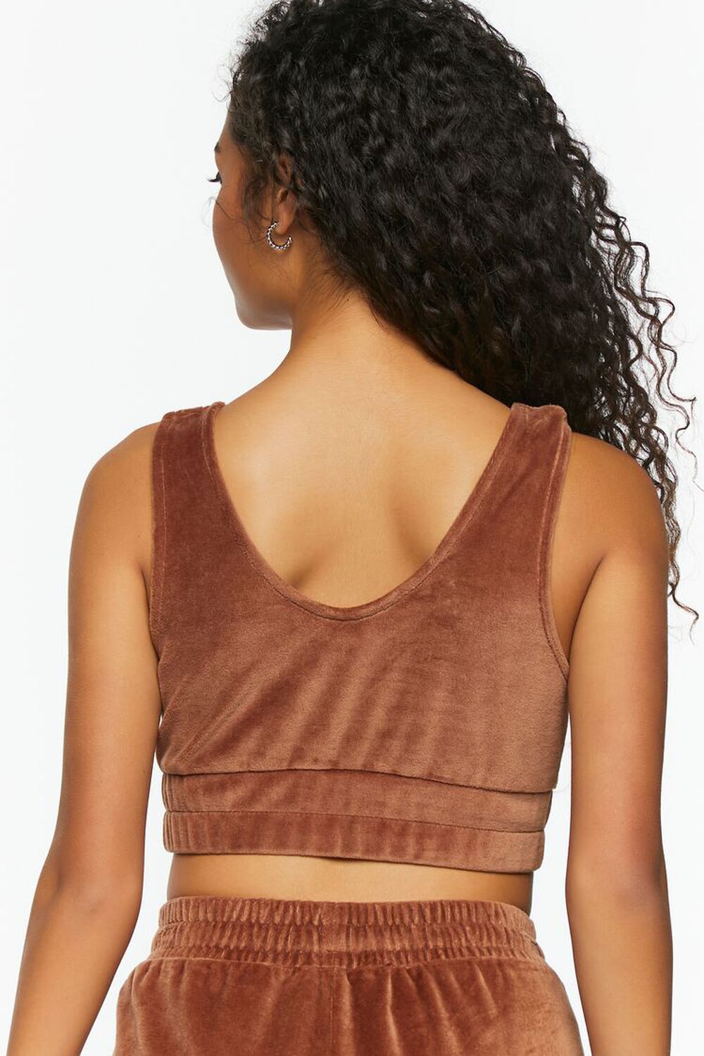 Velour Cropped Tank Top, image 3