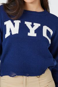 BLUE/MULTI Distressed NYC Graphic Sweater, image 5