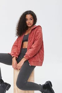 BLOSSOM Quilted Zip-Up Hoodie, image 1