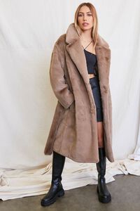 MOCHA Faux Fur Longline Coat, image 4