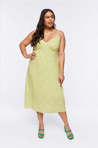 HERBAL GREEN/MULTI Plus Size Floral Cami Midi Dress, image 6