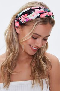 Twisted Floral Print Headwrap, image 2