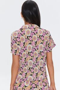BLACK/MULTI Pleated Floral Print Shirt, image 3