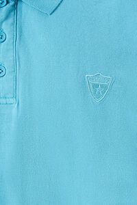 TEAL Embroidered Crest Polo Shirt, image 5