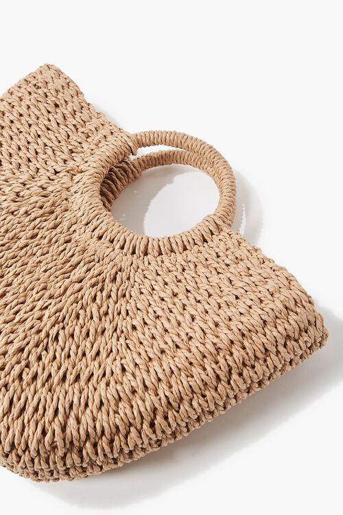 NATURAL Straw Structured Tote Bag, image 3