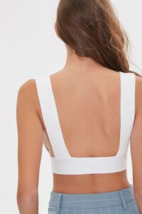 WHITE Sweater-Knit Crop Top, image 3