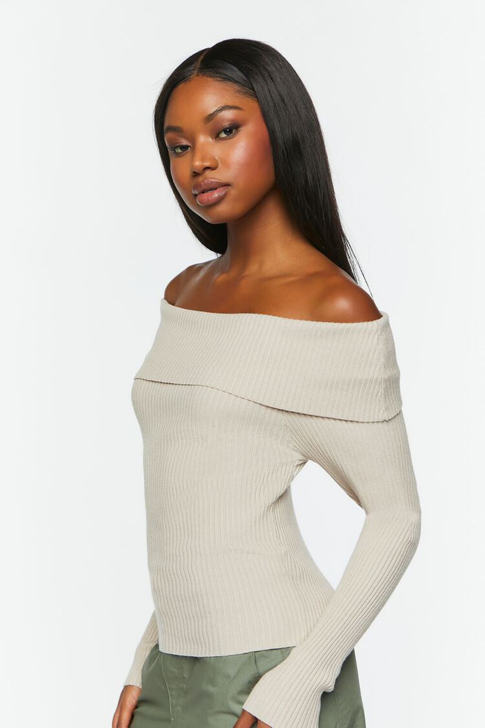 Off-the-Shoulder Sweater-Knit Top