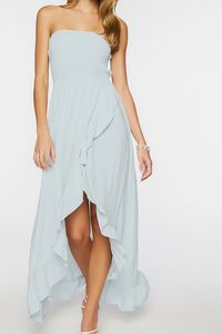 MINT Ruffled High-Low Strapless Dress, image 5