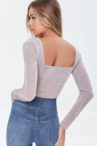 TAUPE Ruched Long-Sleeve Bodysuit, image 4