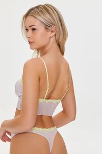 PINK/MULTI Ditsy Floral Bow Mesh Bralette, image 3