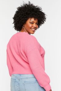 Plus Size Purl Knit Cropped Sweater, image 3