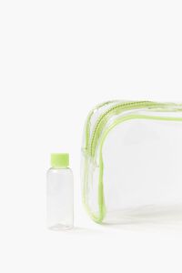 LIME/CLEAR Makeup Bag & Travel Bottle Set, image 3