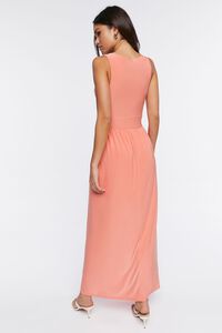 NEON CORAL Plunging Slit Maxi Dress, image 3